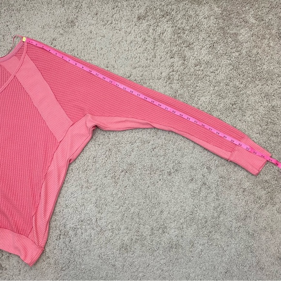 Free People Santa Clara Thermal Slouchy Top in Prairie Rose Size Large, OB967840 - Picture 15 of 16